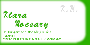 klara mocsary business card